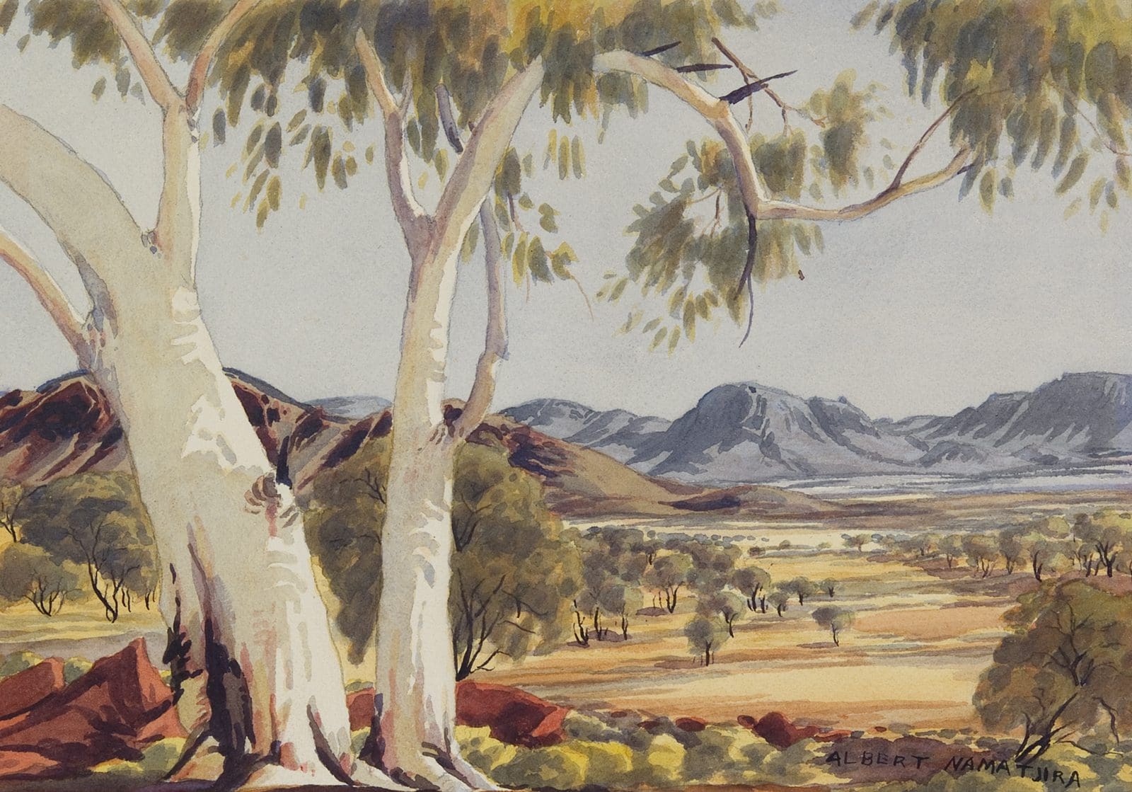 Картины стали. Альберт Наматжира акварели. Landscape Painter Albert Namatjira Australia. Hilder художник Австралия. Художник Наматжира огненное колесо.